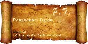 Pratscher Tünde névjegykártya